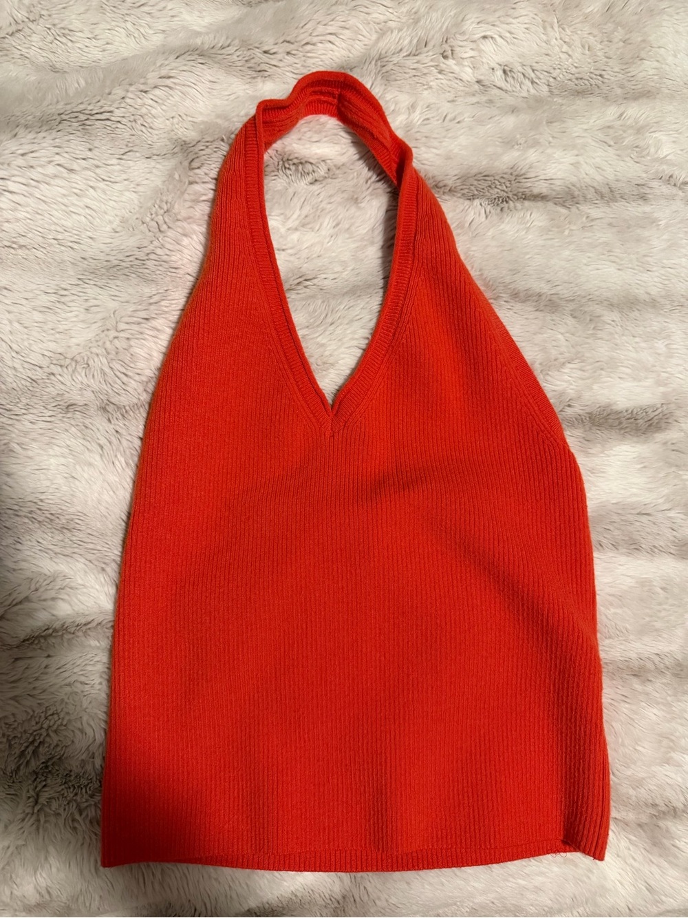 aerie Bright Orange Ribbed Knit Top